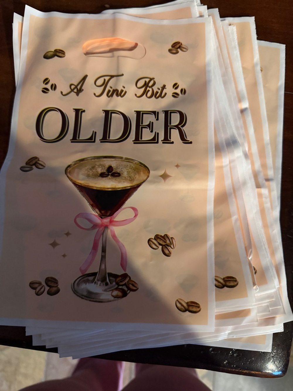 A Tini Bit Older Gift Bags - Pink and Cream Cocktail Design